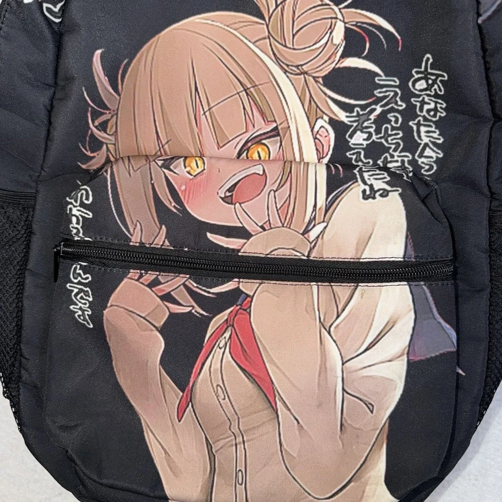 Anime Girl Backpack Black Mini School Bag Himiko Toga Style Japanese Manga Print